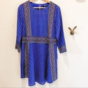 100% silk Madewell indigo mini dress, size small